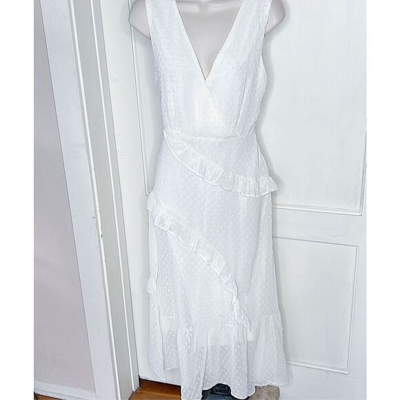 HYFVE Gardenia Swiss Dot Ruffle Maxi Dress Nwt Size Large - Picture 1 of 8